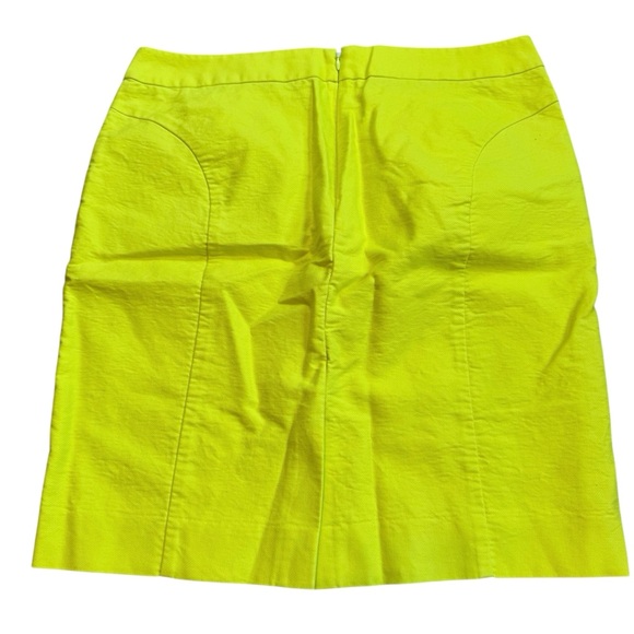 J. Crew Factory Pencil Skirt Size 14 Yellow Green Cotton Skirt - Picture 2 of 3